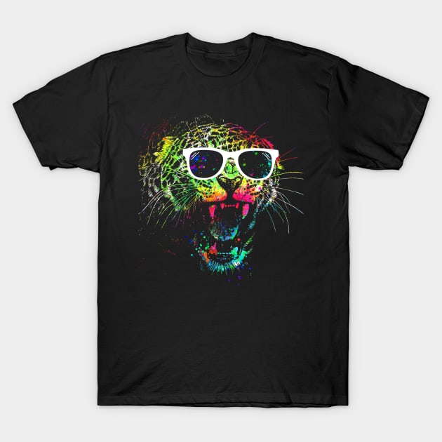 Technicolor Jaguar T-Shirt by clingcling